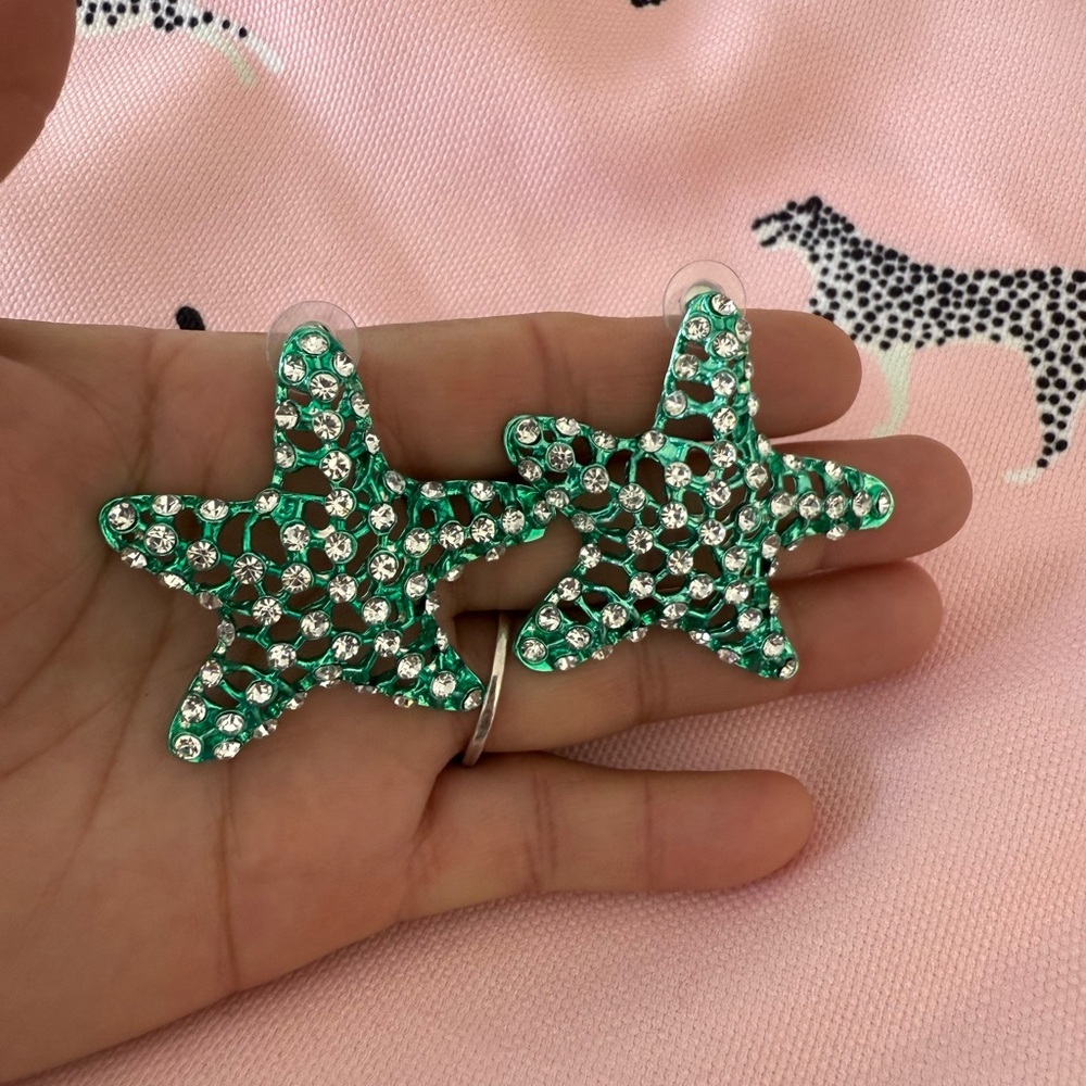 Green Starfish ZARA earrings - Picture 3 of 4